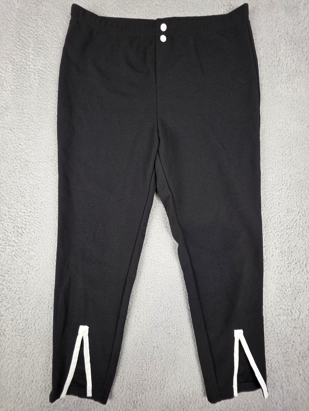 Shein Womens Stretch Leggings White Hem Split Trim With Trouser Feel 2x